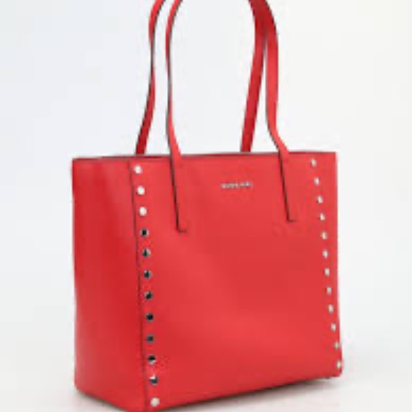 MICHAEL KORS Rivington Large Studded Leather Tote Bag - RED - Picture 8 of 8